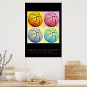 Pop Art Motivatie prestatie basketbal Poster (Keuken)