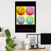 Pop Art Motivatie prestatie basketbal Poster (Thuiskantoor)
