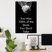 Pop Art Motiverende Quote Basketbal Poster (Thuiskantoor)