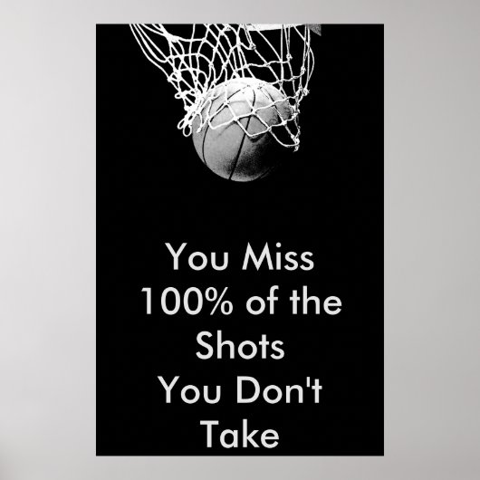 Pop Art Motiverende Quote Basketbal Poster (Voorkant)