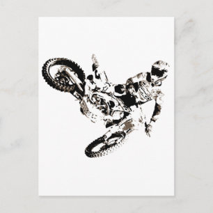 Pop Art Motocross Motorcyle Sport Briefkaart