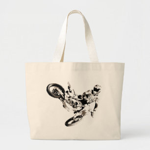 Pop Art Motocross Motorcyle Sport Grote Tote Bag
