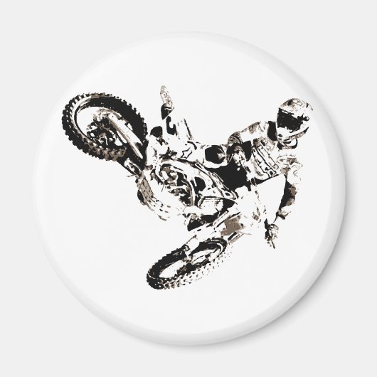 Pop Art Motocross Motorcyle Sport Magneet (Voorkant)