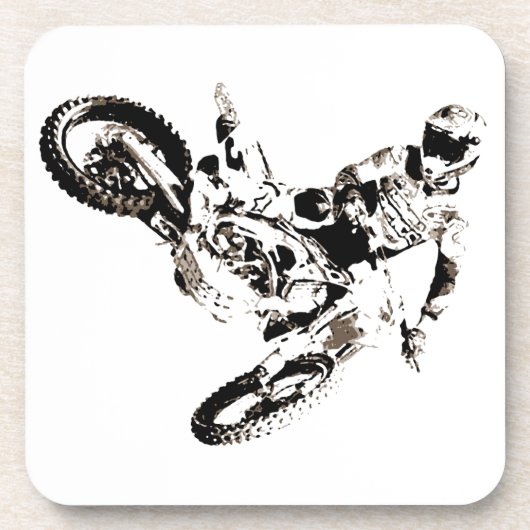 Pop Art Motocross Motorcyle Sport Onderzetter (Voorkant)