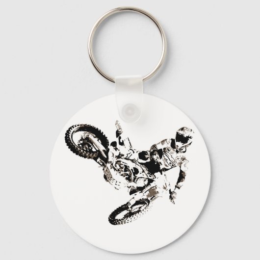 Pop Art Motocross Motorcyle Sport Sleutelhanger (Voorkant)