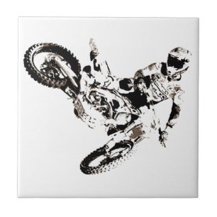 Pop Art Motocross Motorcyle Sport Tegeltje