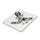 Pop Art Motocross Motorcyle Sport Tegeltje (Zijkant)