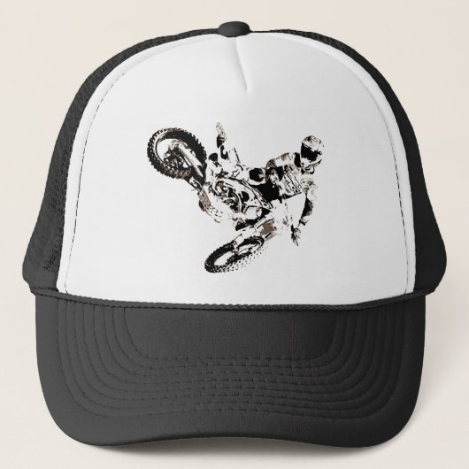 Pop Art Motocross Motorcyle Sport Trucker Pet (Voorkant)