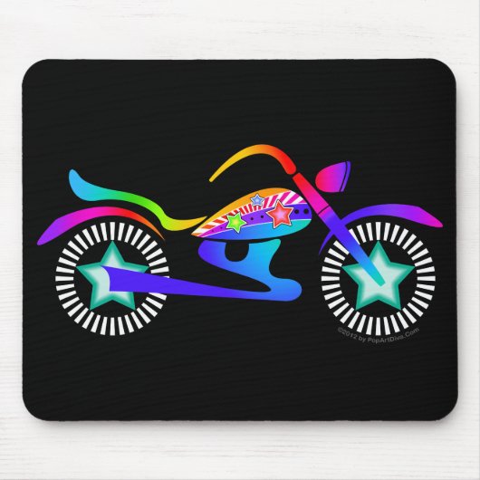 Pop Art MOTORCYCLE Mousepad Muismat (Voorkant)