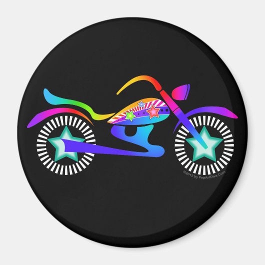 Pop Art MOTORCYCLUS Magnet (Voorkant)
