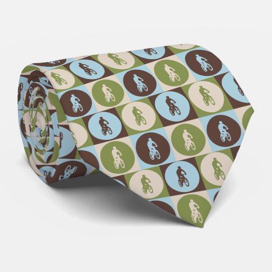 Pop Art Mountain Biking Stropdas (Opgerold)