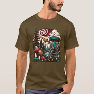 Pop Art Mushrooms en Disc Golf Course Ai Art T-shirt