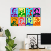 Pop Art Music Composers | Bright Mod Poster (Thuiskantoor)