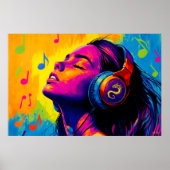 Pop Art Music Lover - Groove met Dragon Emblem Poster (Voorkant)