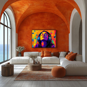 Pop Art Music Lover – Hoofdtelefoon Groove Art Poster