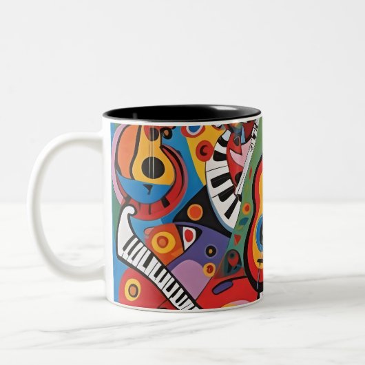Pop Art Musical 001 Tweekleurige Koffiemok (Links)