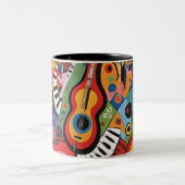Pop Art Musical 001 Tweekleurige Koffiemok (Center)