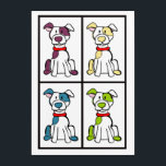 Pop Art Mutt / Bully Breed Acryl Muurkunst<br><div class="desc">Kute,  kleurrijke hondentekening die ik in deze afdruk veranderde. Mutt / Bully Breed</div>