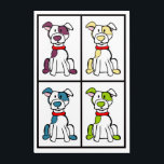 Pop Art Mutt / Bully Breed Acryl Muurkunst<br><div class="desc">Kute,  kleurrijke hondentekening die ik in deze afdruk veranderde. Mutt / Bully Breed</div>