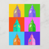 Pop Art Neon Big Ben Briefkaart (Voorkant)