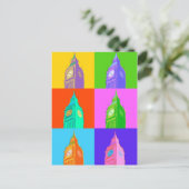 Pop Art Neon Big Ben Briefkaart (Staand voorkant)