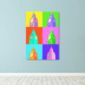 Pop Art Neon Big Ben Canvas Afdruk (Insitu (Houten vloer))