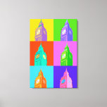 Pop Art Neon Big Ben Canvas Afdruk<br><div class="desc">Dit ontwerp bevat 6 neonfoto's van Big Ben in Engeland.</div>