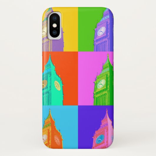 Pop Art Neon Big Ben Case-Mate iPhone Case (Achterkant)