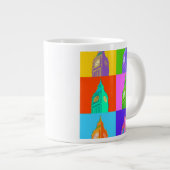 Pop Art Neon Big Ben Grote Koffiekop (Voorkant rechts)