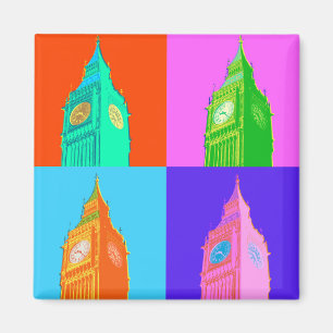 Pop Art Neon Big Ben Magneet