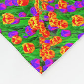 Pop Art Neon Tulips Fleece Deken (Hoek)