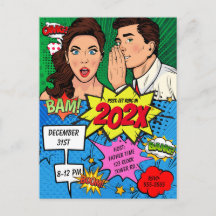 Pop Art New Years Eve Party Comic