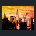 Pop Art New York City Ink Sketch Poster<br><div class="desc">New York City Midtown Old Style Afbeelding -  New York Artworks</div>