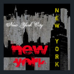 Pop Art New York City Manhattan wolkenkrabbers Poster<br><div class="desc">Hedendaagse Pop Kunst Stijl Digitaal Werk - Vrijheidsbeeld, Wolkenkrabbers Art Poster</div>