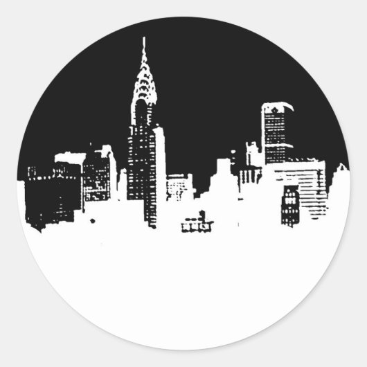 Pop Art New York City Panorama Sticker (Voorkant)
