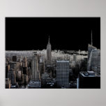 Pop Art New York City Poster Print<br><div class="desc">New York City - Manhattan Skyscrapers Digital Art Afbeelding</div>