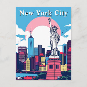 Pop Art New York City Retro Comic Beeld Briefkaart