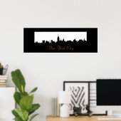 Pop Art New York City Skyline Silhouette Poster (Thuiskantoor)