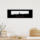 Pop Art New York City Skyline Silhouette Poster (Keuken)