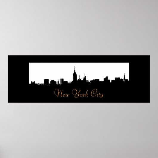 Pop Art New York City Skyline Silhouette Poster (Voorkant)