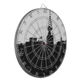 Pop Art New York Silhouette Dartbord (Voorkant Links)