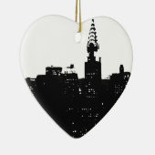 Pop Art New York Silhouette Keramisch Ornament (Rechts)