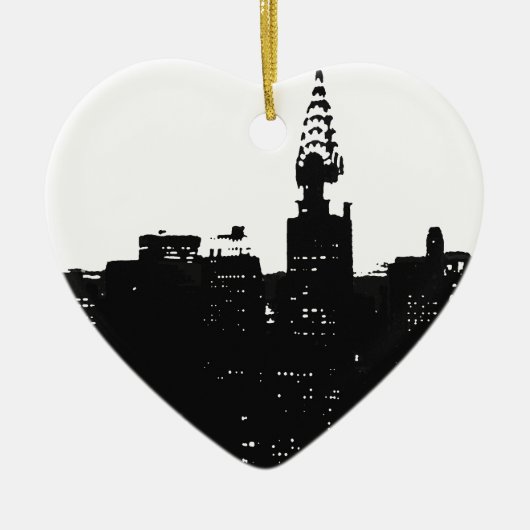 Pop Art New York Silhouette Keramisch Ornament (Voorkant)