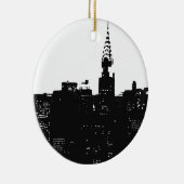 Pop Art New York Silhouette Keramisch Ornament (Rechts)