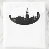Pop Art New York Silhouette Ovale Sticker (Tas)