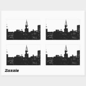 Pop Art New York Silhouette Rechthoekige Sticker (Vel)