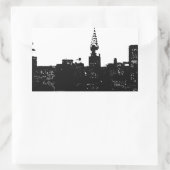 Pop Art New York Silhouette Rechthoekige Sticker (Tas)