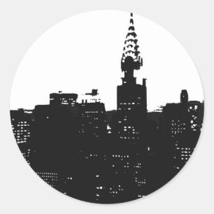 Pop Art New York Silhouette Ronde Sticker