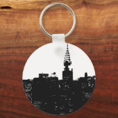 Pop Art New York Silhouette Sleutelhanger (Voorkant)