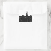 Pop Art New York Silhouette Vierkante Sticker (Tas)